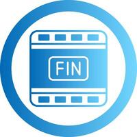 The End Gradient Circle Icon vector