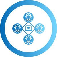 Remote Job Gradient Circle Icon vector