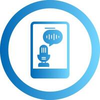 Voice Recognition Gradient Circle Icon vector