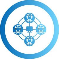 Remote Job Gradient Circle Icon vector