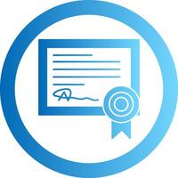 Diploma Certificate Gradient Circle Icon vector