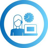 Working Hours Gradient Circle Icon vector