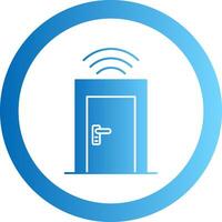 Smart Door Gradient Circle Icon vector
