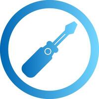 Screwdrive Gradient Circle Icon vector