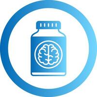 Brain Pills Gradient Circle Icon vector