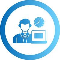 Office Working Hours Gradient Circle Icon vector