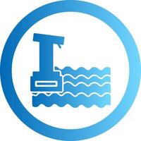 Diving Board Gradient Circle Icon vector