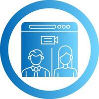 Web Conference Gradient Circle Icon vector