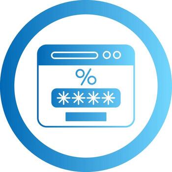 Promo Code Gradient Circle Icon vector