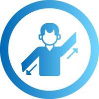 Parallel Arm Gradient Circle Icon vector