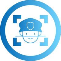 Face Recognition Gradient Circle Icon vector