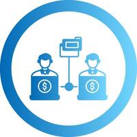 Remote Access Of Files Gradient Circle Icon vector