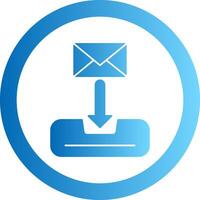 Inbox Gradient Circle Icon vector