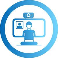 Videocall Gradient Circle Icon vector