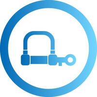 Wire Lock Gradient Circle Icon vector