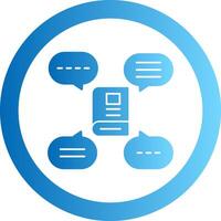 Discussion Group Gradient Circle Icon vector