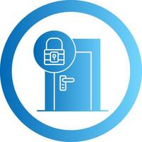Door Lock Gradient Circle Icon vector