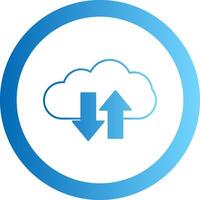 Cloud Upload And Download Gradient Circle Icon vector