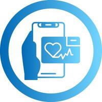 Heart Rate App Gradient Circle Icon vector