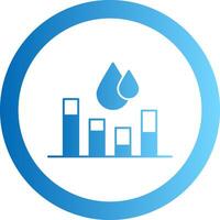Water Stats Gradient Circle Icon vector