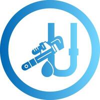 Pipe Repair Gradient Circle Icon vector