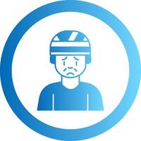 Head Injury Gradient Circle Icon vector