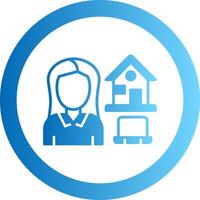Work At Home Gradient Circle Icon vector