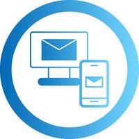 Mails Exchange Gradient Circle Icon vector