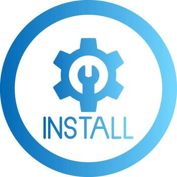 Install Gradient Circle Icon vector