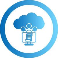 Cloud Service Gradient Circle Icon vector