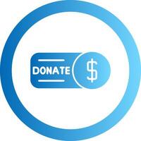 Donate Button Gradient Circle Icon vector