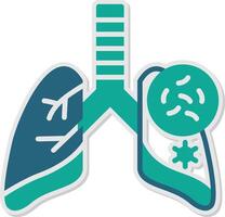 Lungs Germs Sticker Icon vector