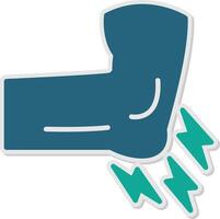 Elbow Pain Sticker Icon vector