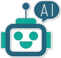 Ai Assistant Sticker Icon vector