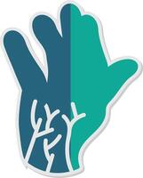 Hand Nerves Sticker Icon vector