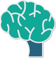Human Brain Sticker Icon vector