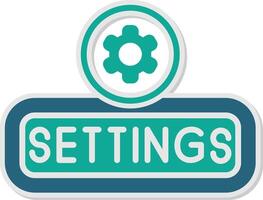 Setting Sticker Icon vector