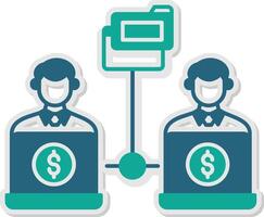 Remote Access Of Files Sticker Icon vector
