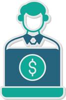 Remote Worker Sticker Icon vector