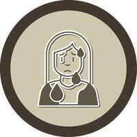 Female Sweating Sticker Circle Icon vector