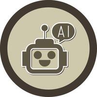 Ai Assistant Sticker Circle Icon vector