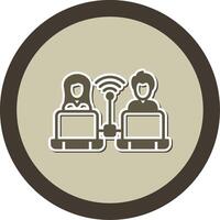 Remote Access Sticker Circle Icon vector