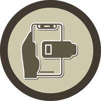 Low Battery Sticker Circle Icon vector