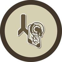 Bronchiectasis Sticker Circle Icon vector