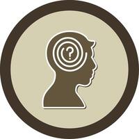 Confusion Sticker Circle Icon vector