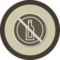 No Alcohol Sticker Circle Icon vector