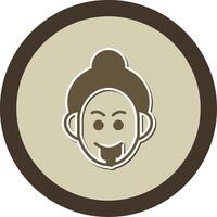Drooling Sticker Circle Icon vector