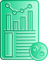 Sales Report Gradient Slip Icon vector