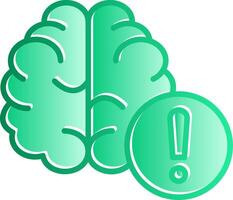 Brain Damage Gradient Slip Icon vector