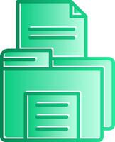 Open File Gradient Slip Icon vector
